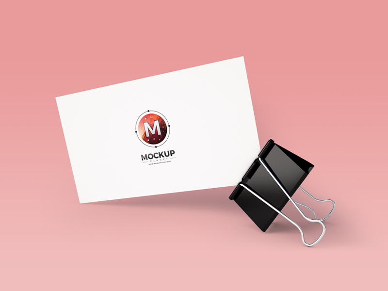 0f641a8409bd861766c09365dc5bc0f9 - Free Business Card With Clip Mockup PSD