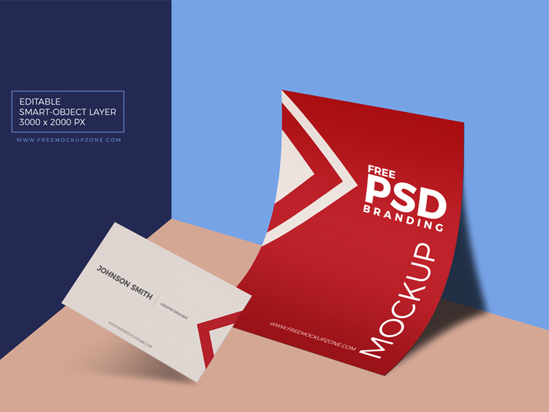 15798725adca8351765cd8d024e16f3d - Free PSD Business Card & Paper Branding Mockup