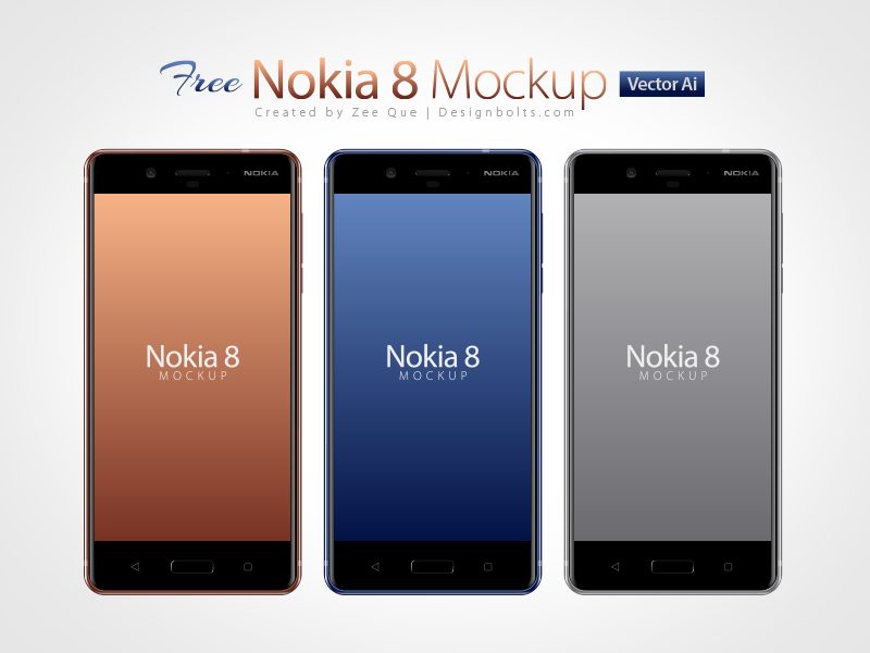 Download Free Nokia 8 Android Smartphone Mockup Psd In Ai Format Bestmockup Com