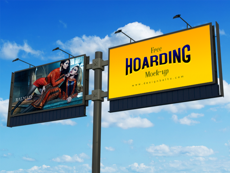 Download Free Frontlit Outdoor Advertising Hoarding Mock-up PSD - BestMockup.com 👍