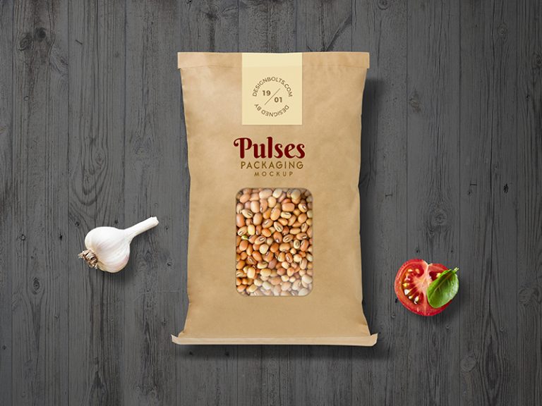 Download Free Pulses Kraft Paper Pouch Packaging Mockup PSD ⋆ BestMockup.com 👍