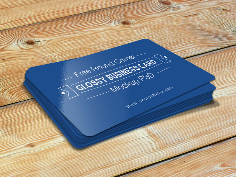 Download Free Round Corner Glossy Business Card Mockup Psd Bestmockup Com
