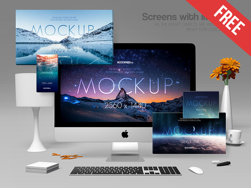735e9721423a296df29fe22c27040b45 - Screens with iMac Pro – 2 Free PSD Mockups