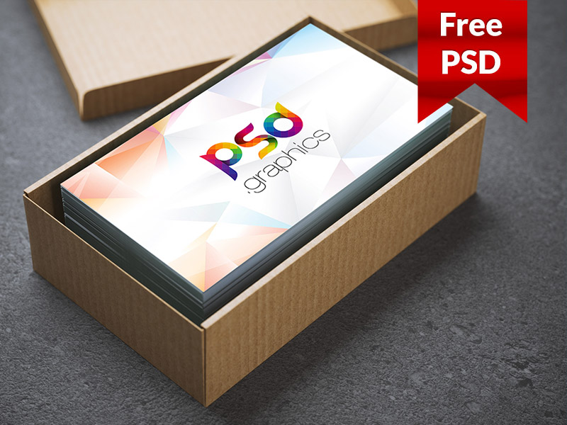 7a0877e8c400327546d0a04598696ee5 - Business Card In Cardboard Box Mockup Free PSD
