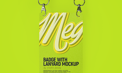7afd80490719d99fe407e22f93d2eb97 400x240 - Badge with lanyard (Free mockup)