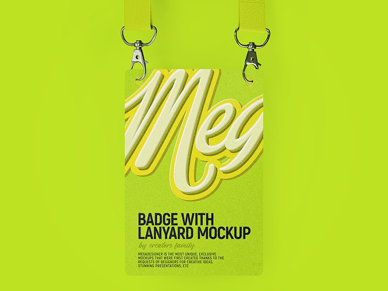 7afd80490719d99fe407e22f93d2eb97 - Badge with lanyard (Free mockup)