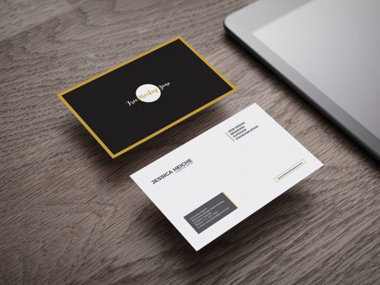 Download Free Business Card on Wooden Table Mockup ⋆ BestMockup.com 👍