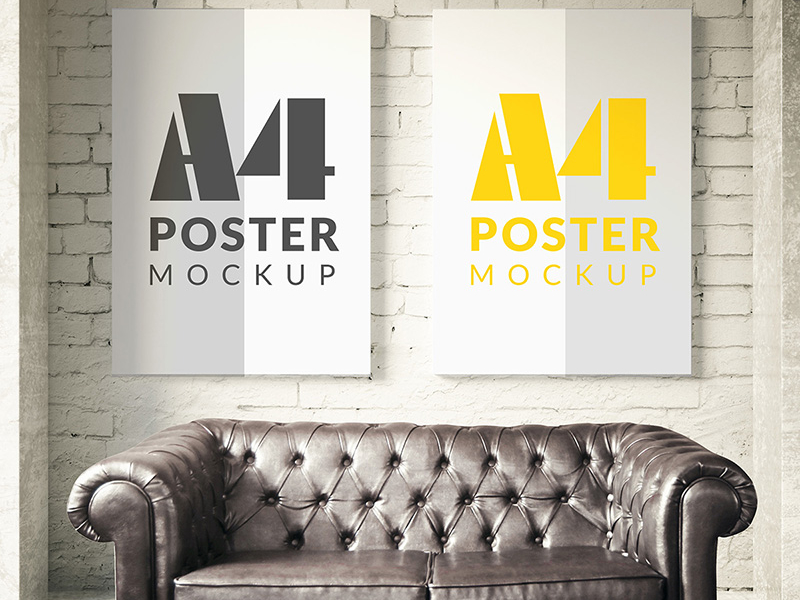 9ab8174909c10191b4e1ee956494a984 - Poster mock up template Free Psd
