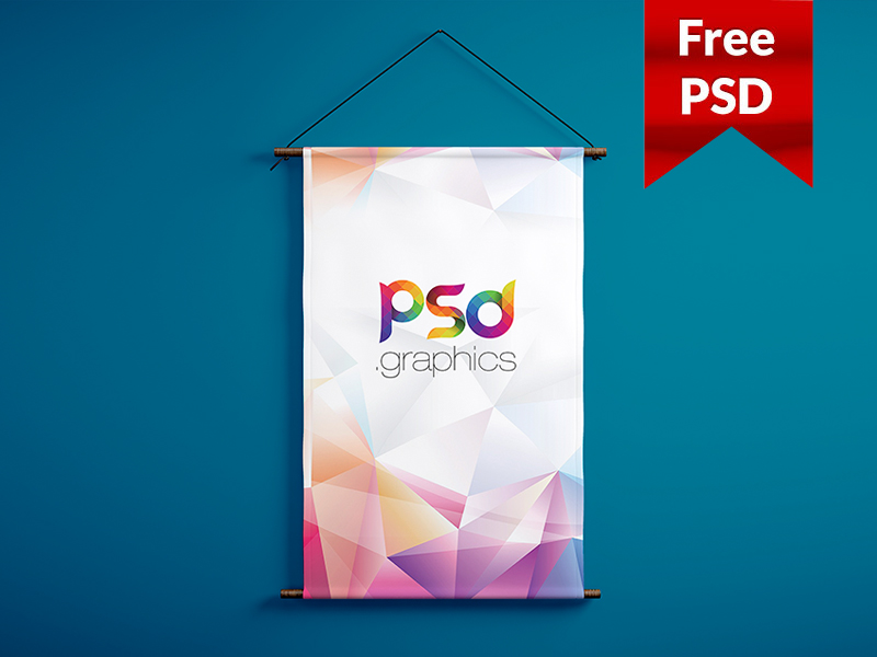 c6d6ff41044dad34c739a649fd297e67 - Wall Hanging Banner Mockup Free PSD