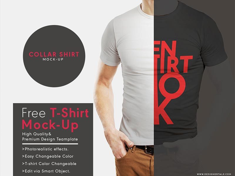 Download Free Rounded Collar T Shirt Mockup Psd ⋆ BestMockup.com